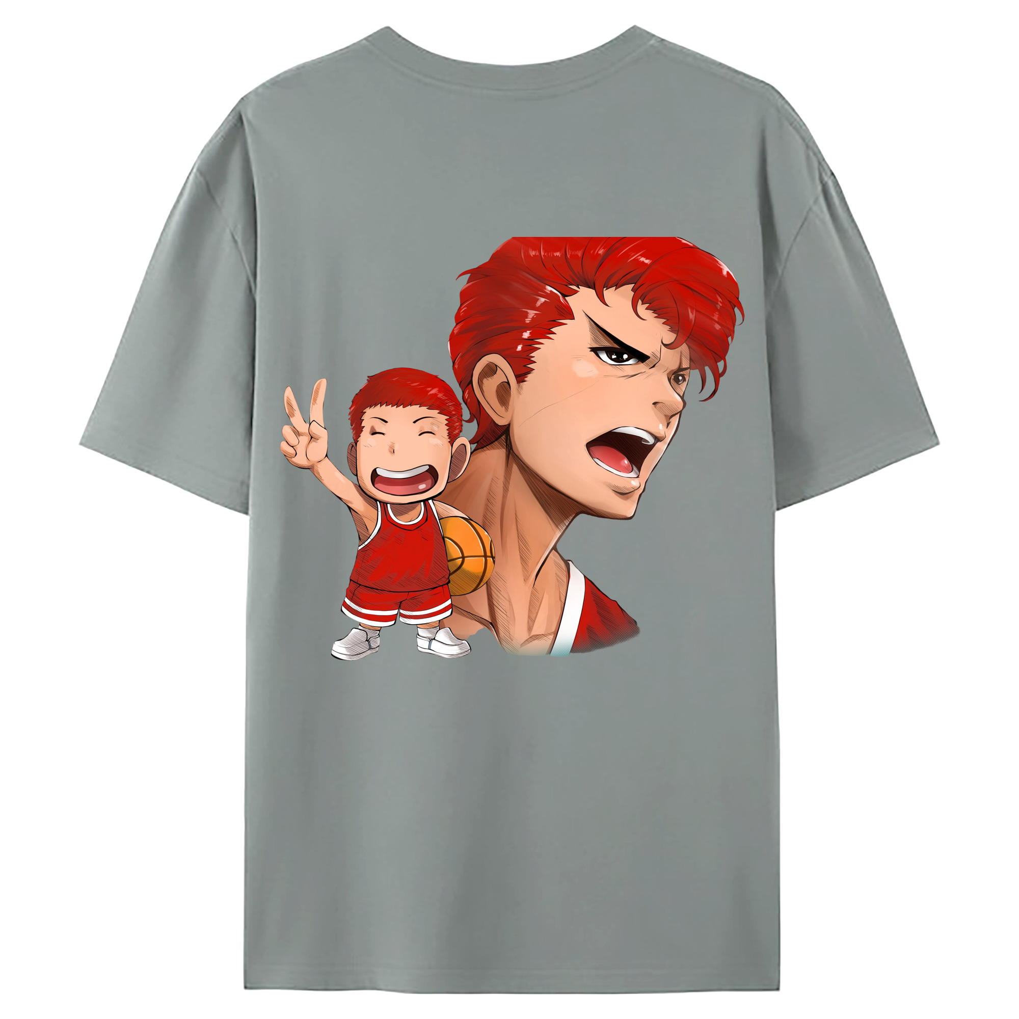 （画像用） SLAM DUNK／スラムダンク 綿100％ メンズ半袖Tシャツ（バックプリント） 通気性